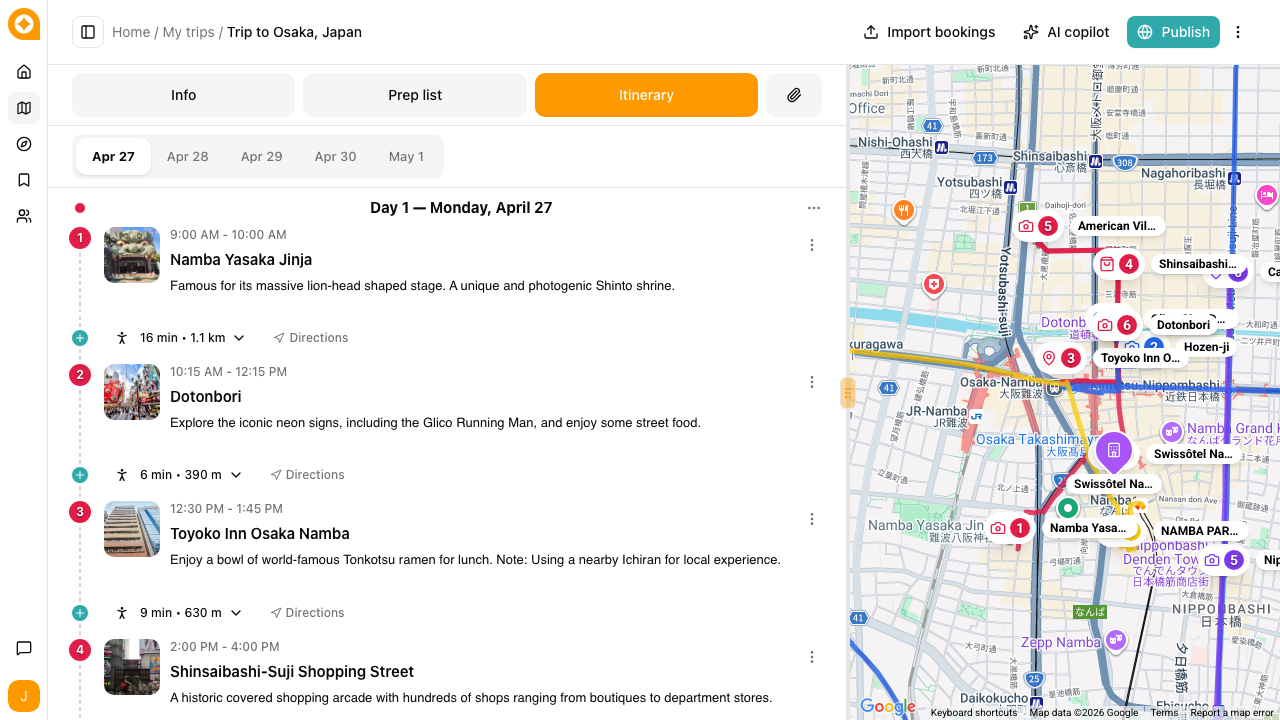 AI trip planning